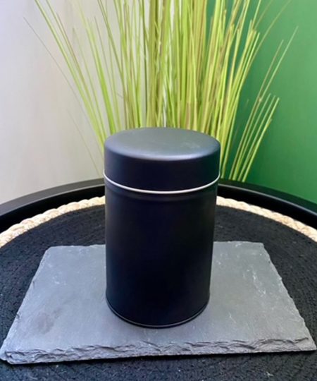 Boite ronde avec double couvercle noir