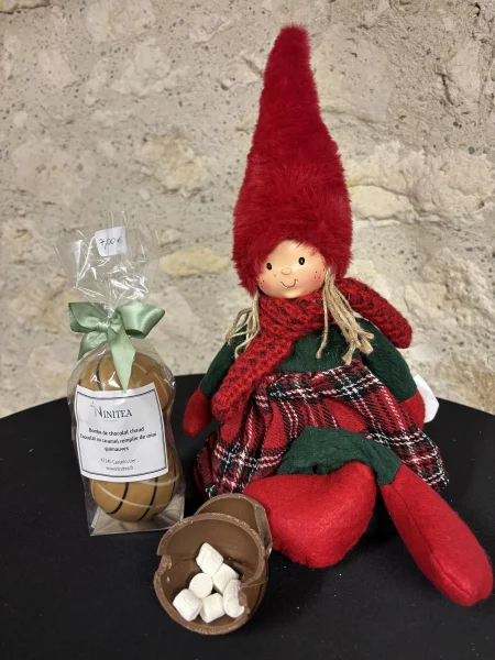 Bombe chocolat caramel remplie de mini guimauves lot de 2