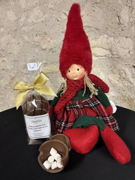 Bombe chocolat lait remplie de mini guimauves lot de 2